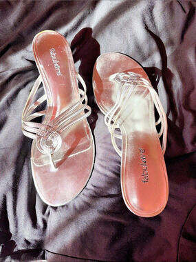 fabularé Strappy Silver Heels US 10